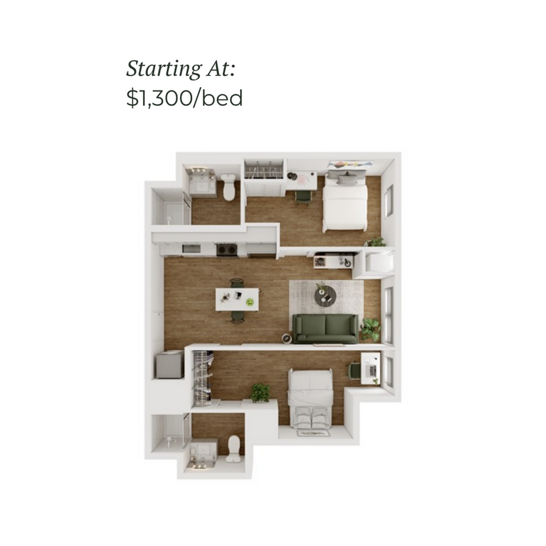 2BR/2BA - D - 2 Furnished