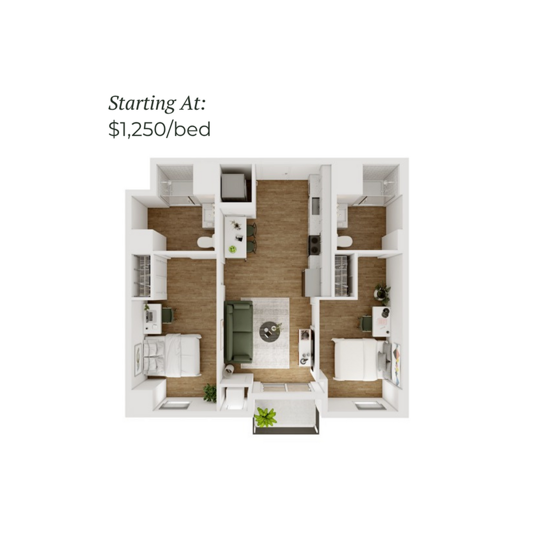 2BR/2BA - D - 3.1 Furnished