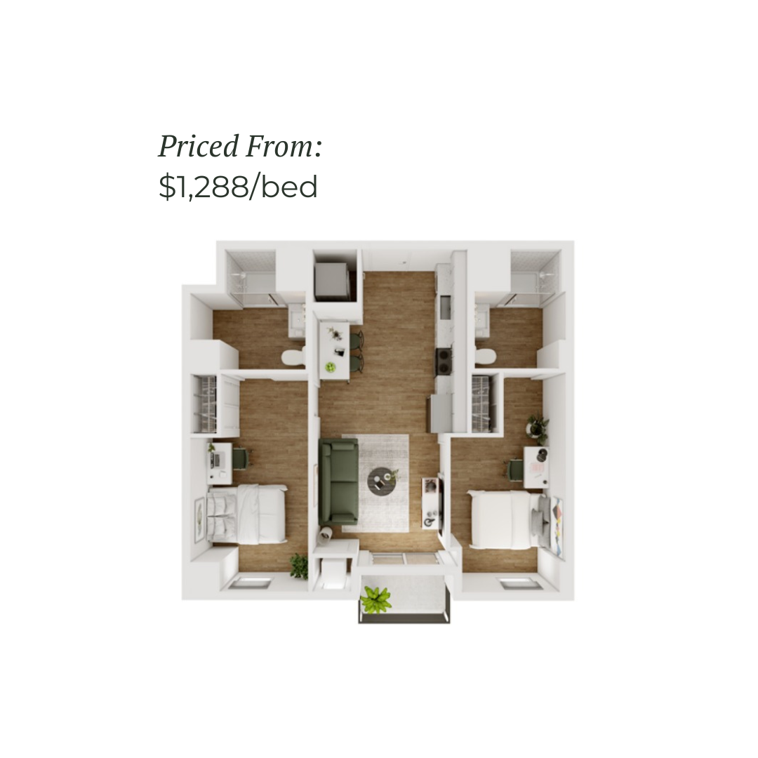 2BR/2BA - D - 3.3 Furnished