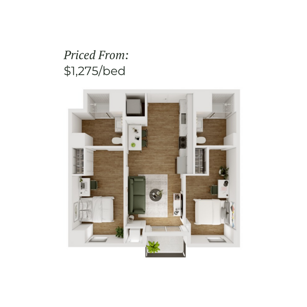 2BR/2BA - D - 3.4 Furnished