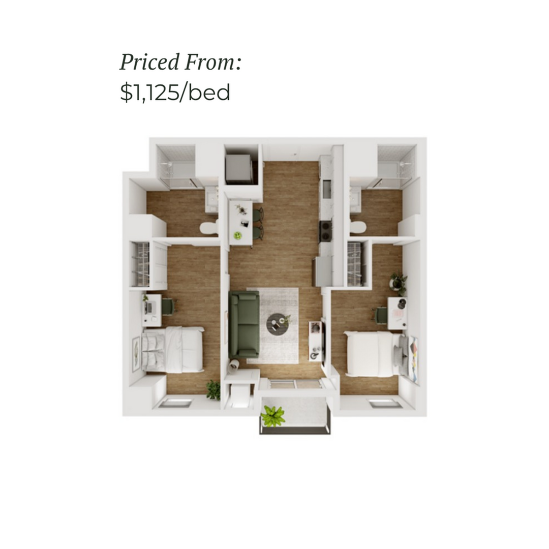 2BR/2BA - D - 3.5 Furnished
