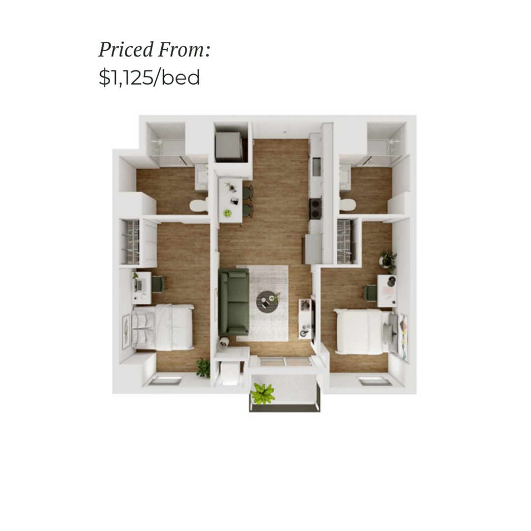 2BR/2BA - D - 3.6 Furnished