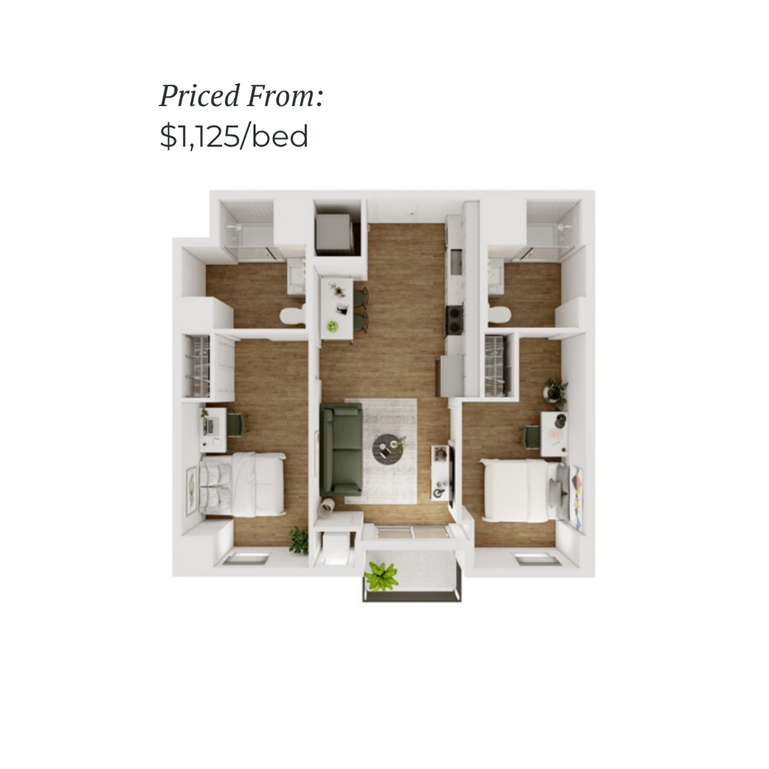 2BR/2BA - D - 3.8 Furnished