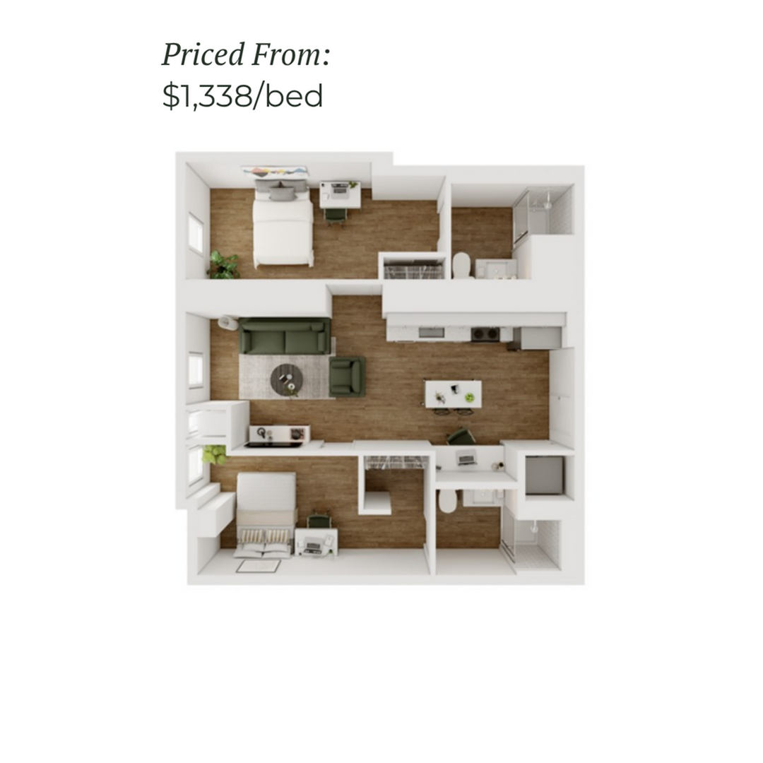 2BR/2BA - D - 4 Furnished
