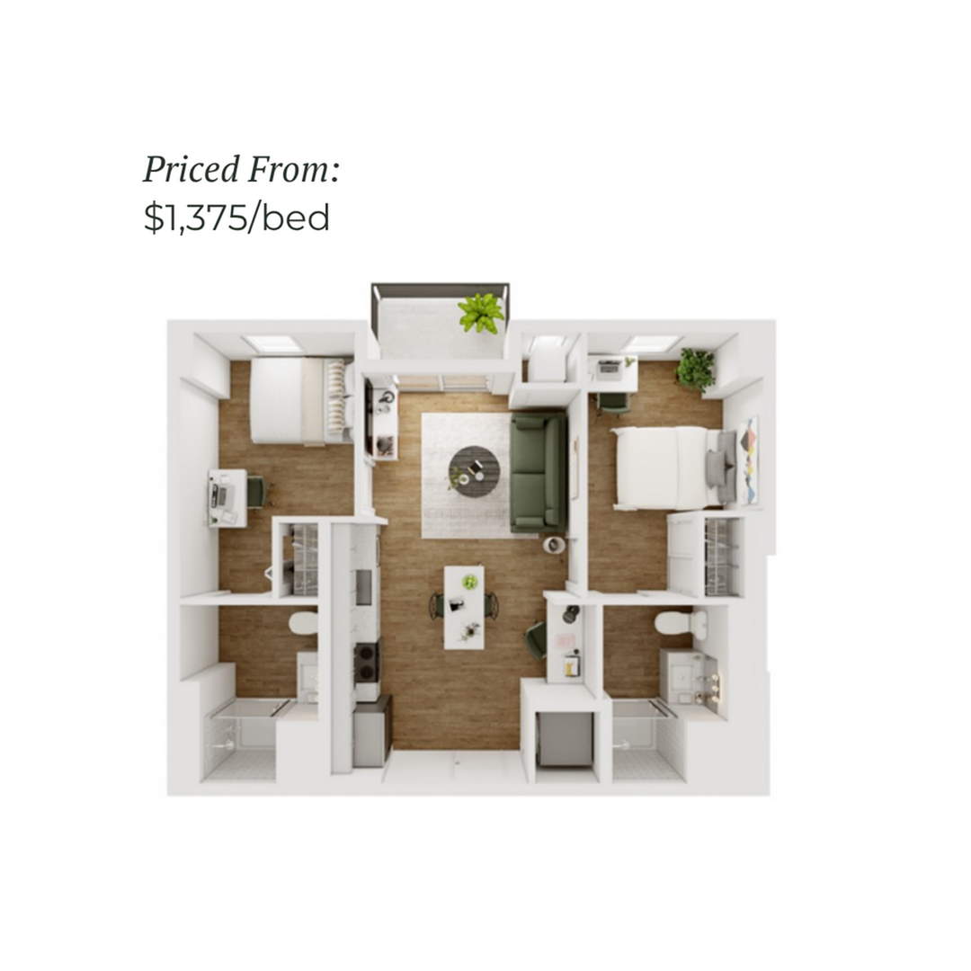 2BR/2BA - D - 5.1 Furnished