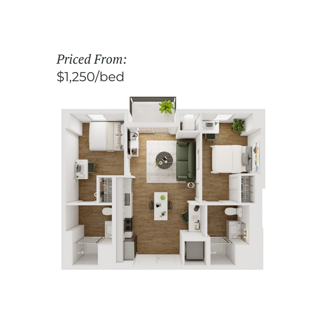 2BR/2BA - D - 5.2 Furnished