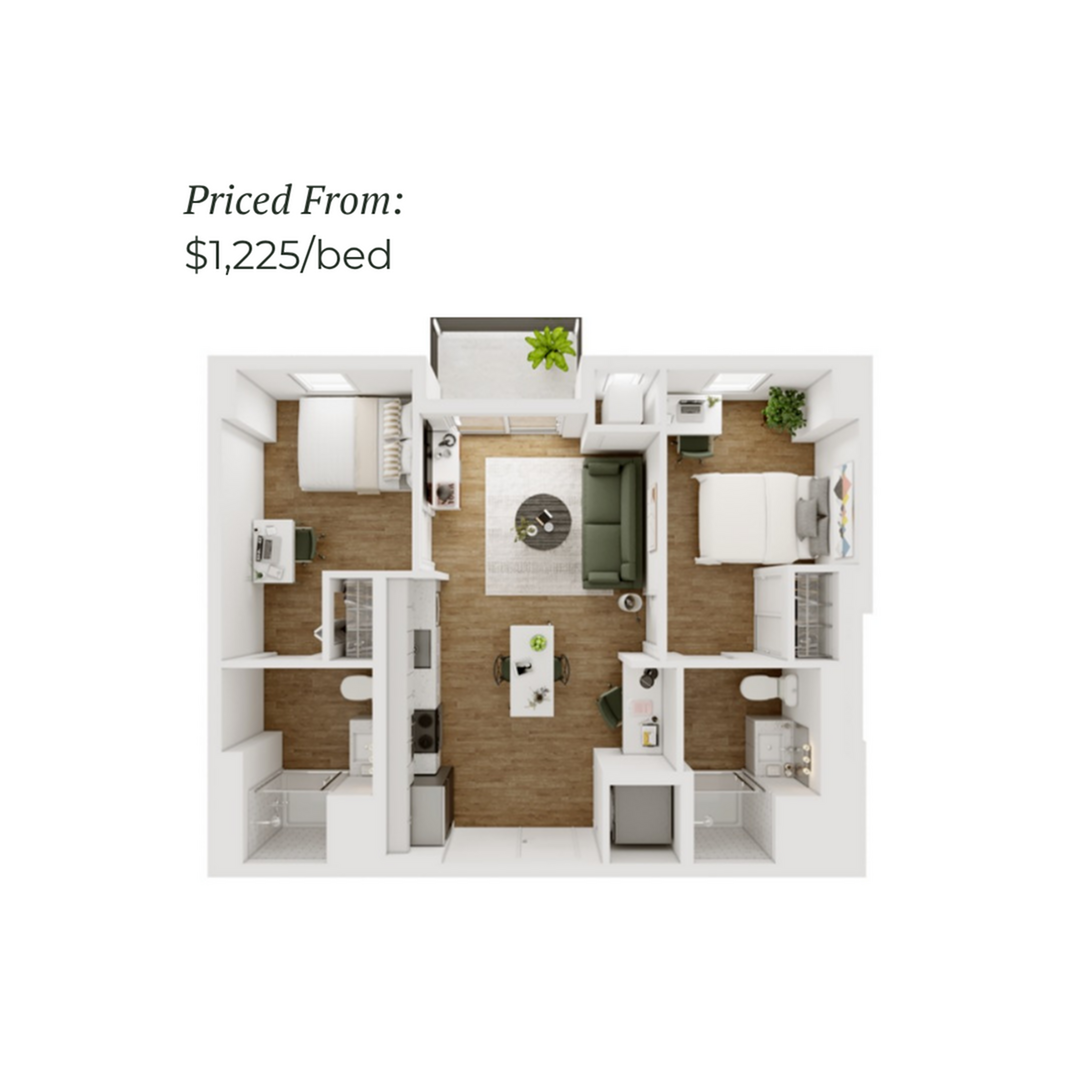 2BR/2BA - D - 5.3 Furnished
