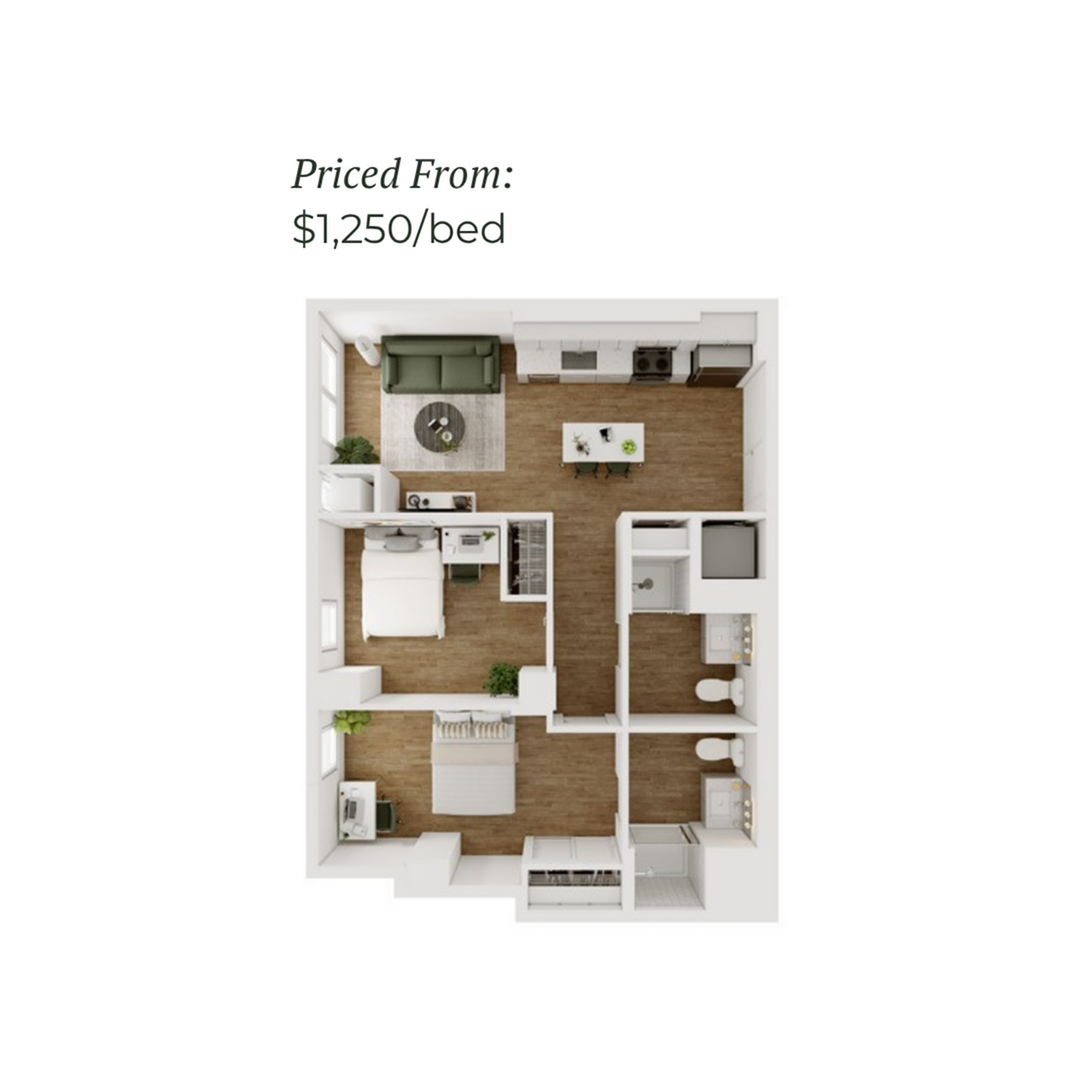 2BR/2BA - D - 6 Furnished