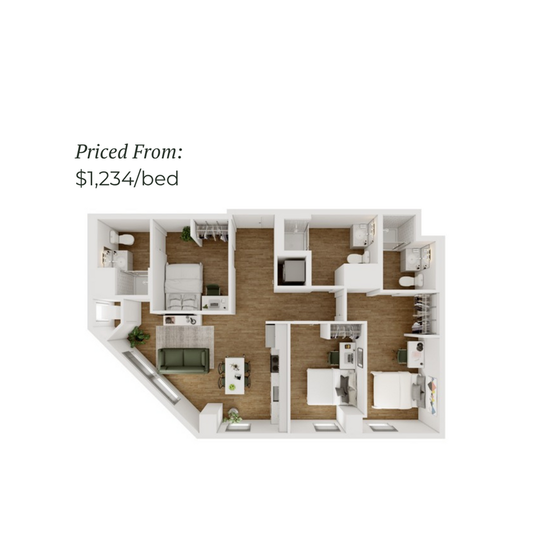 3BR/3BA - E - 1 Furnished