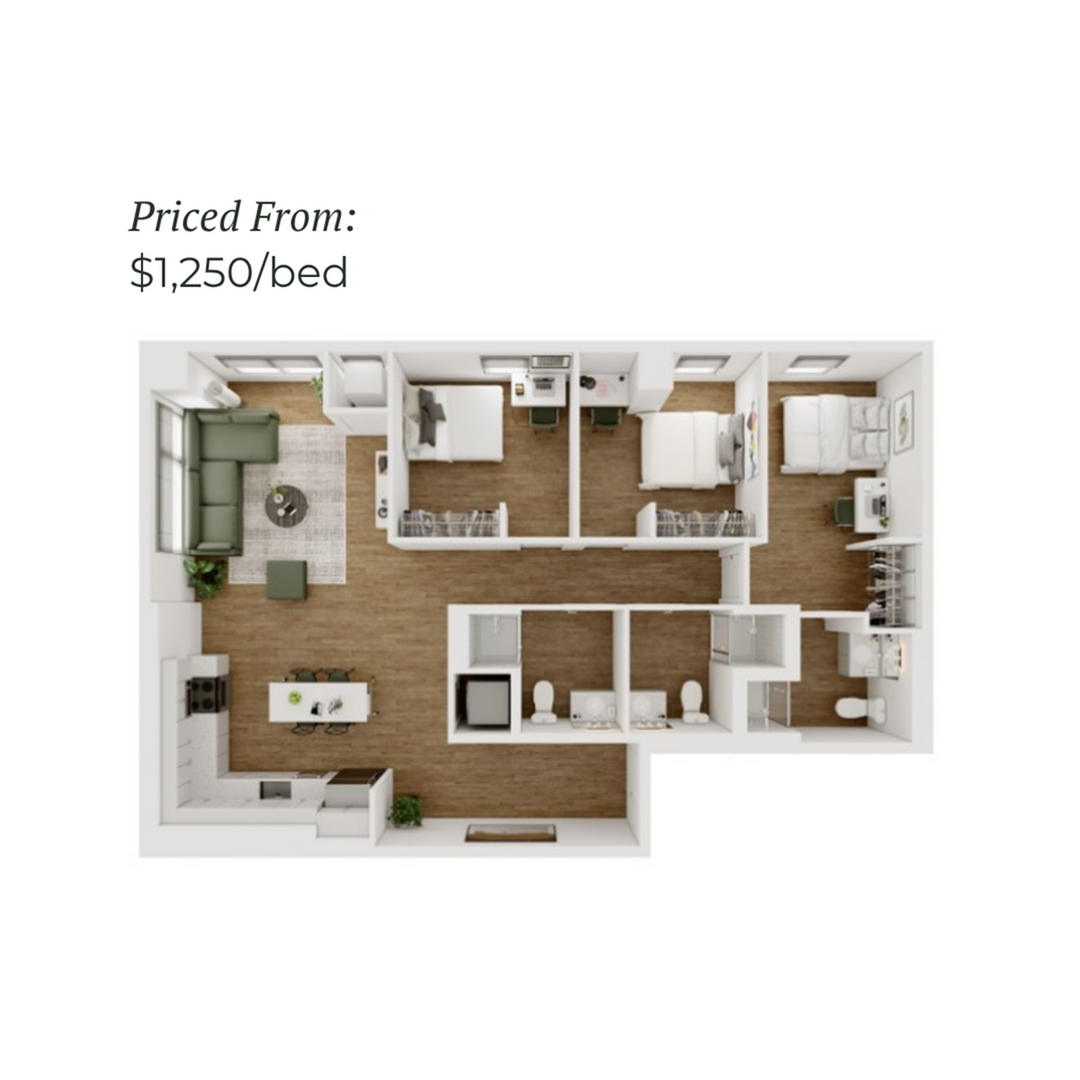 3BR/3BA - E - 2 Furnished