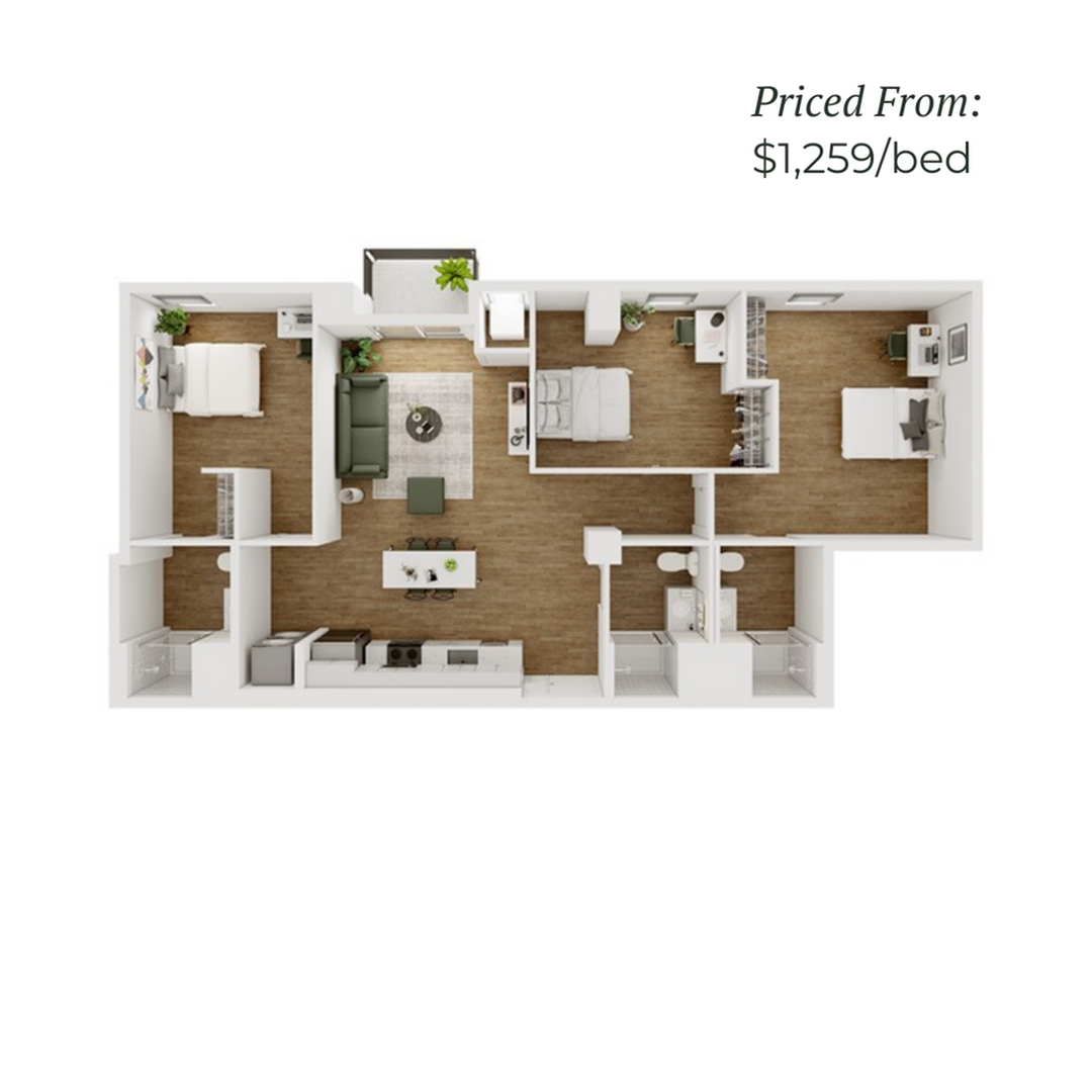 3BR/3BA - E - 3 Furnished