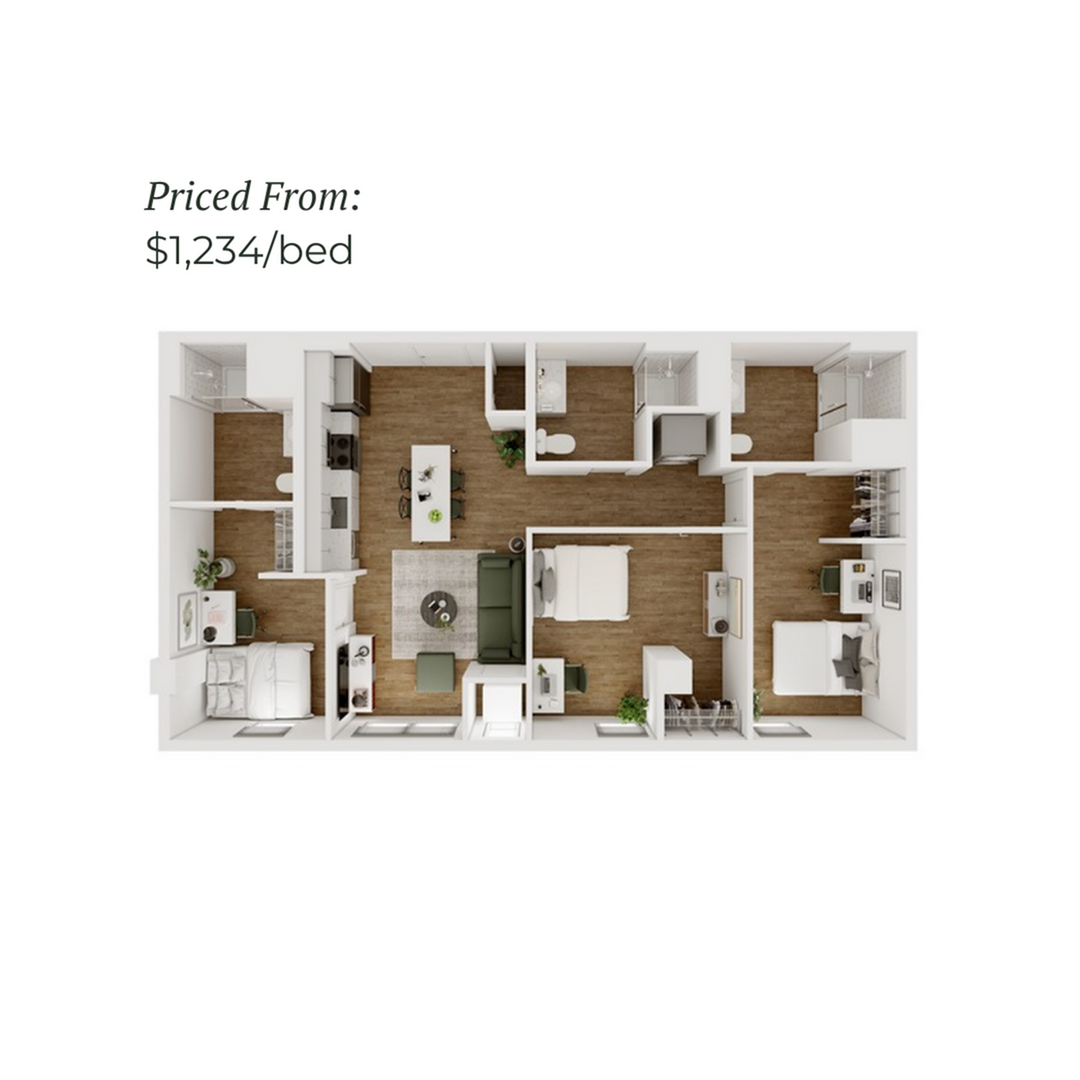 3BR/3BA - E - 4 Furnished