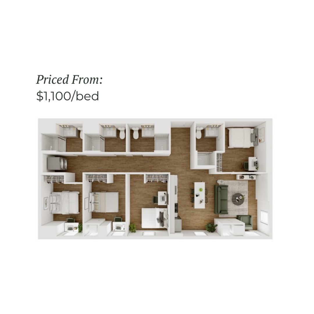 4BR/4BA - F - 6 Furnished