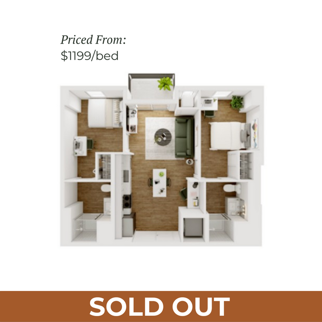 2BR/2BA - D - 3.8 Furnished