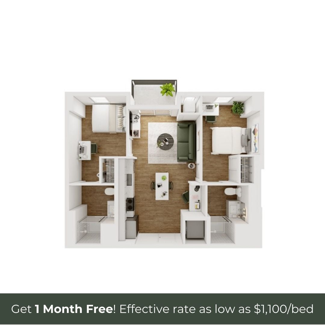 2BR/2BA - D - 5.4 Furnished