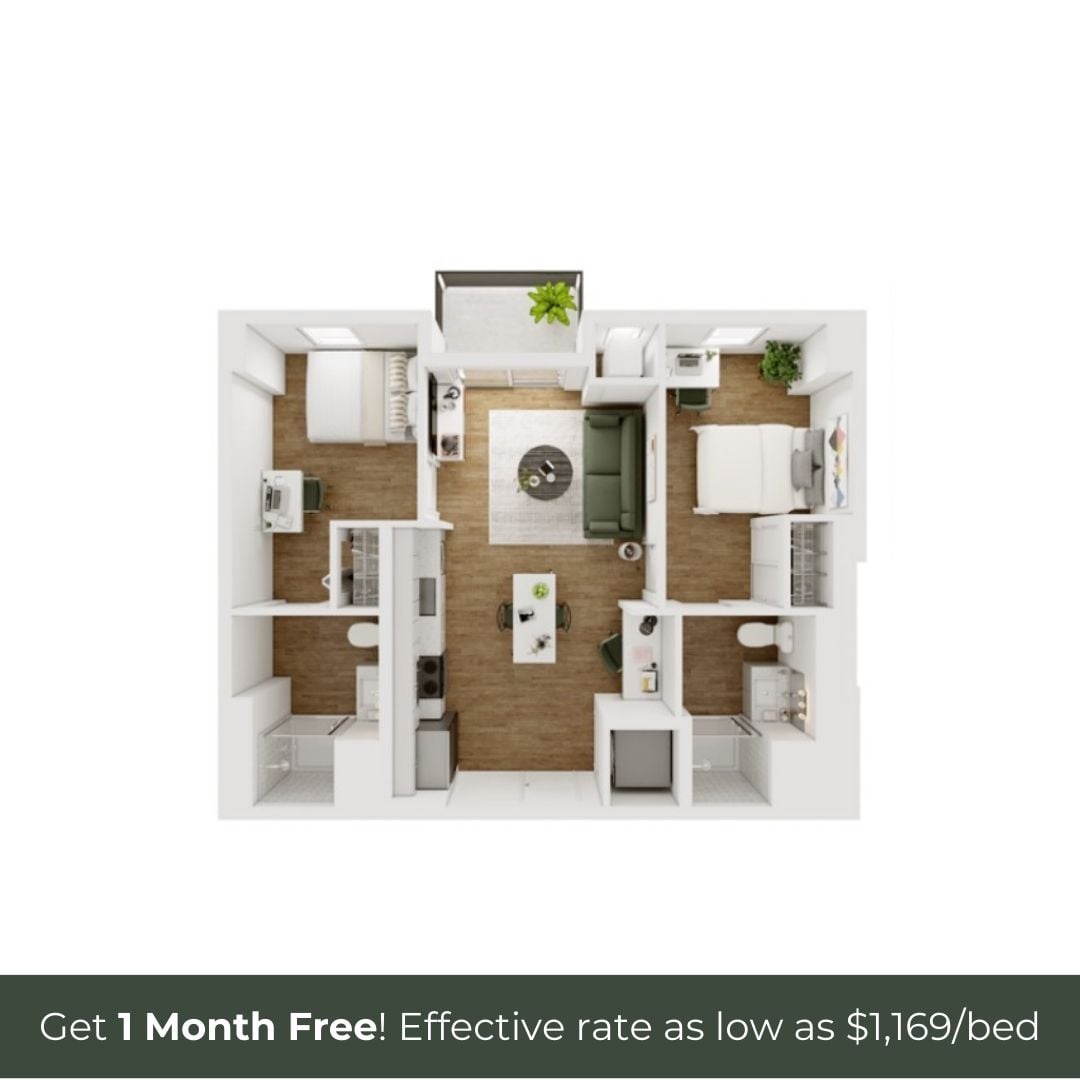 2BR/2BA - D - 5.6 Furnished