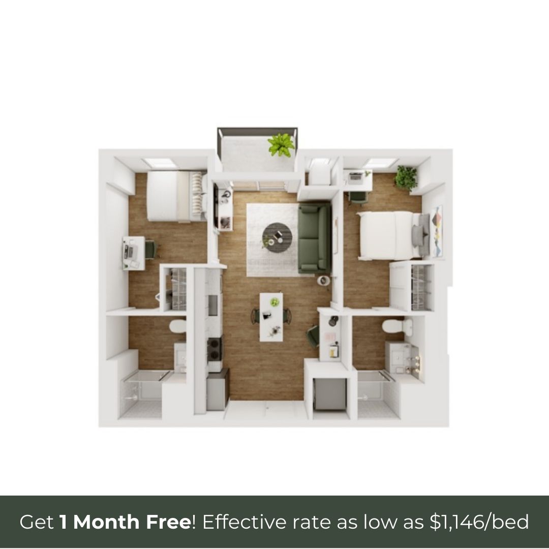 2BR/2BA - D - 5.7 Furnished