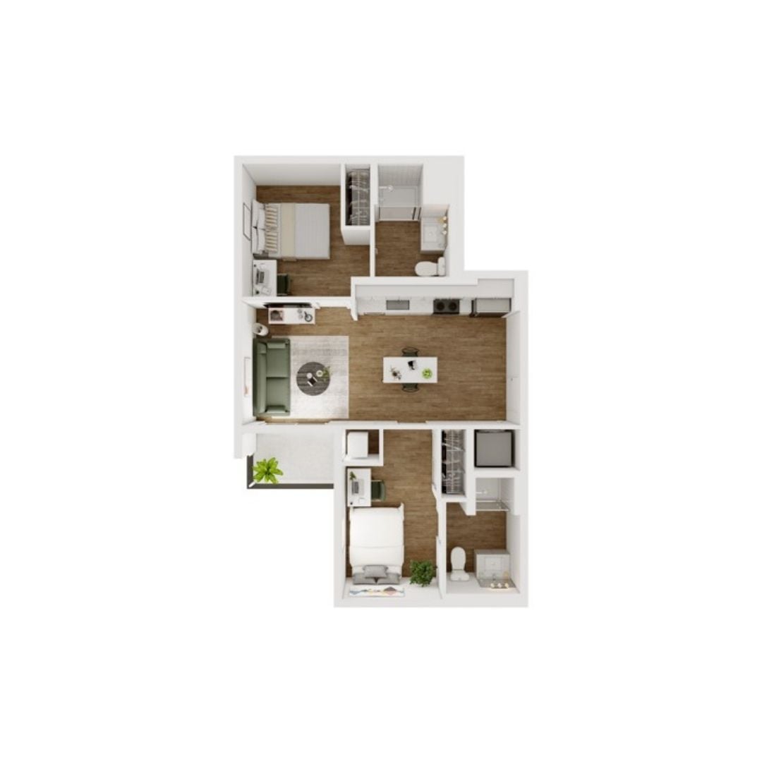 2BR/2BA - D - 7 Furnished