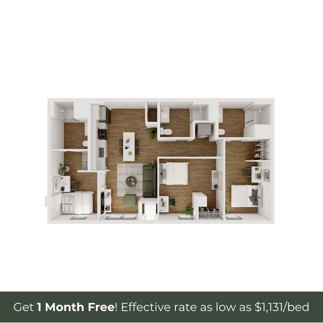 3BR/3BA - E - 4 Furnished