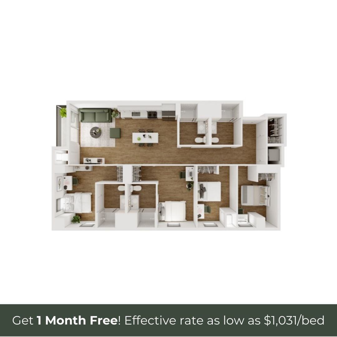 4BR/4BA - F - 1.3 Furnished