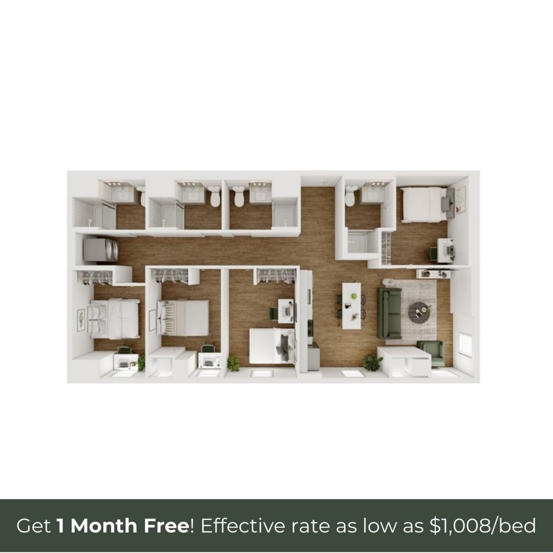 4BR/4BA - F - 6 Furnished