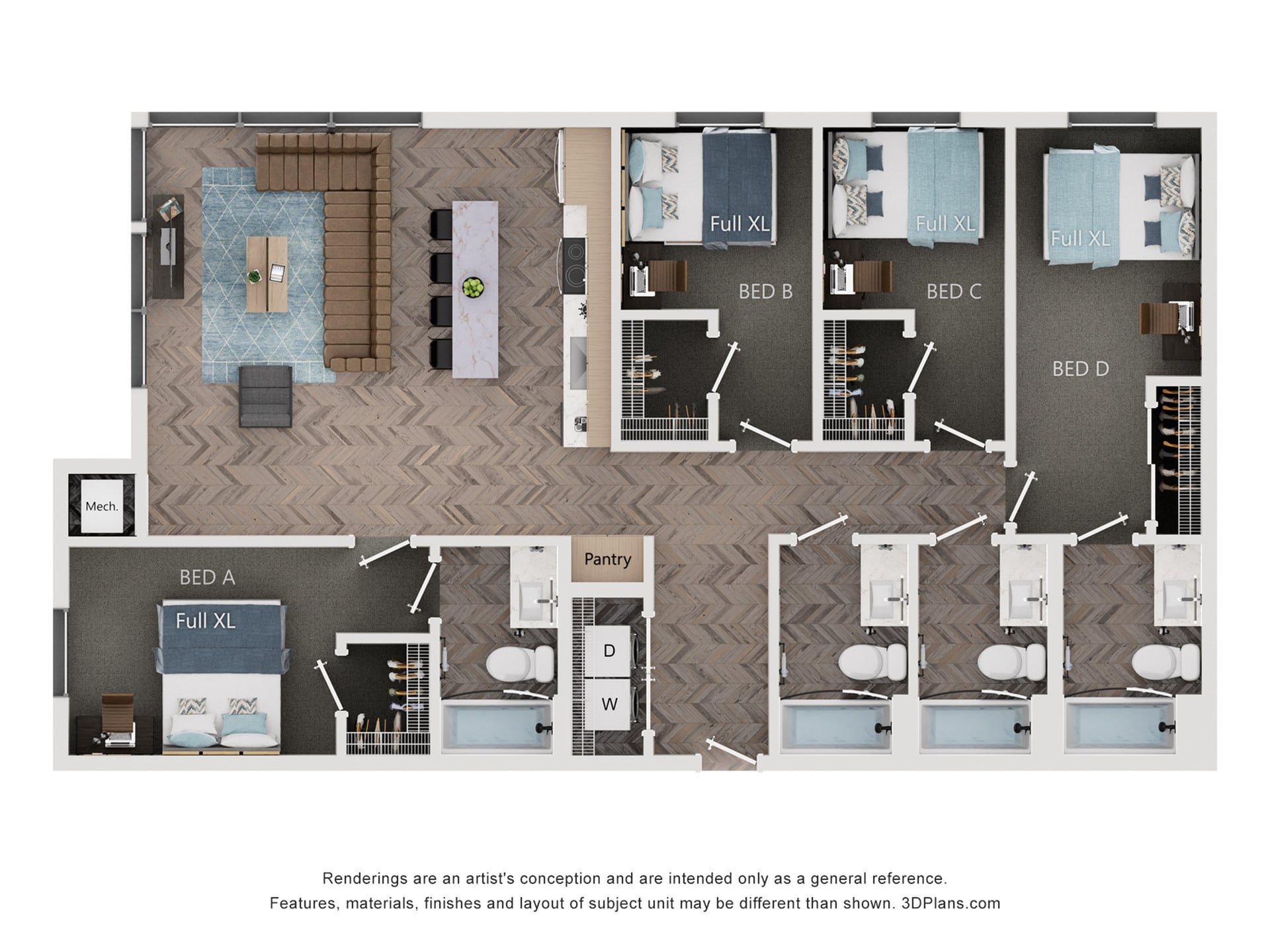 4BR/4BA - D2 – ID:1124176 Floorplan Image