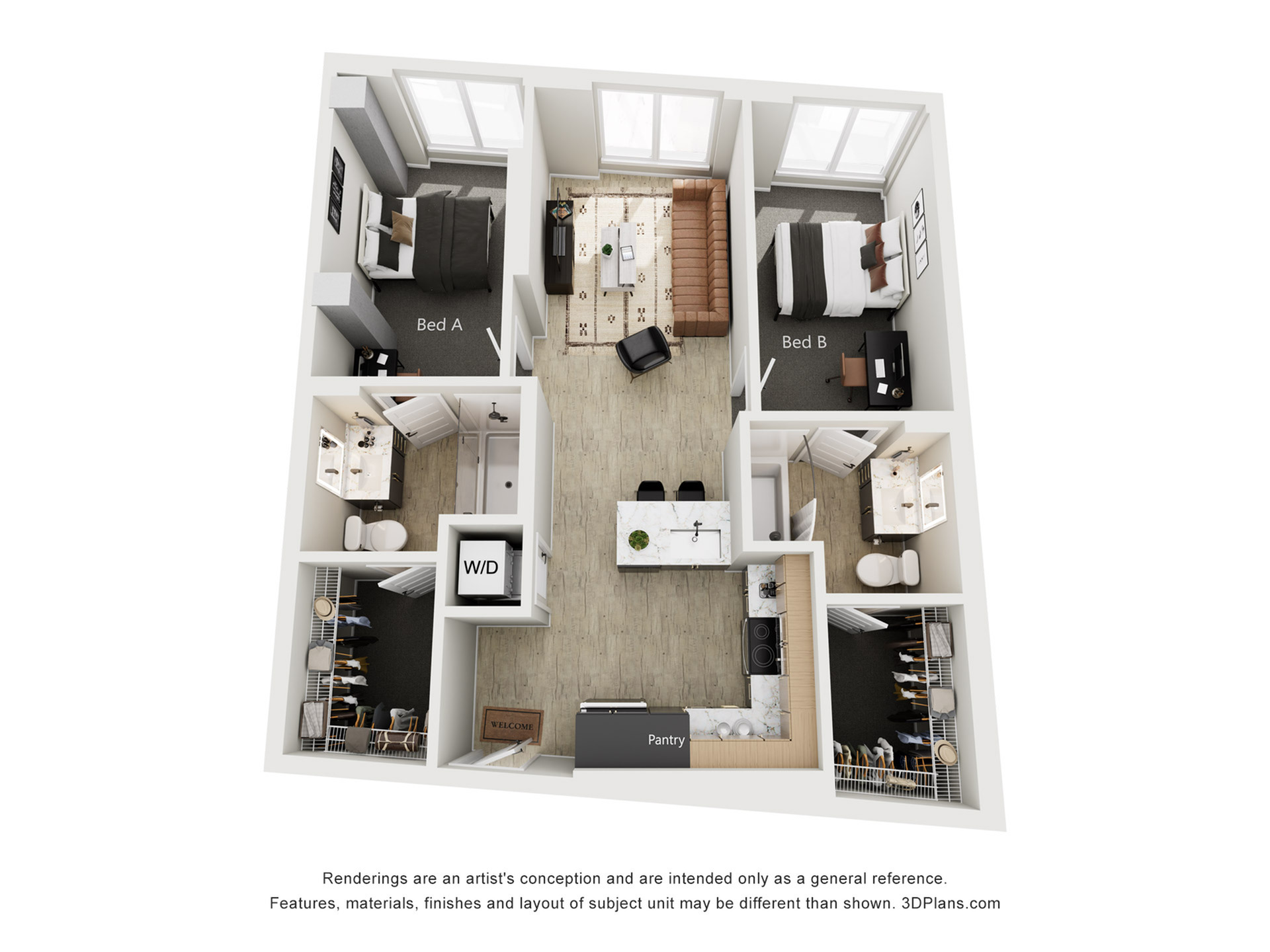 2BR/2BA - B1 – ID:1124153 Floorplan Image