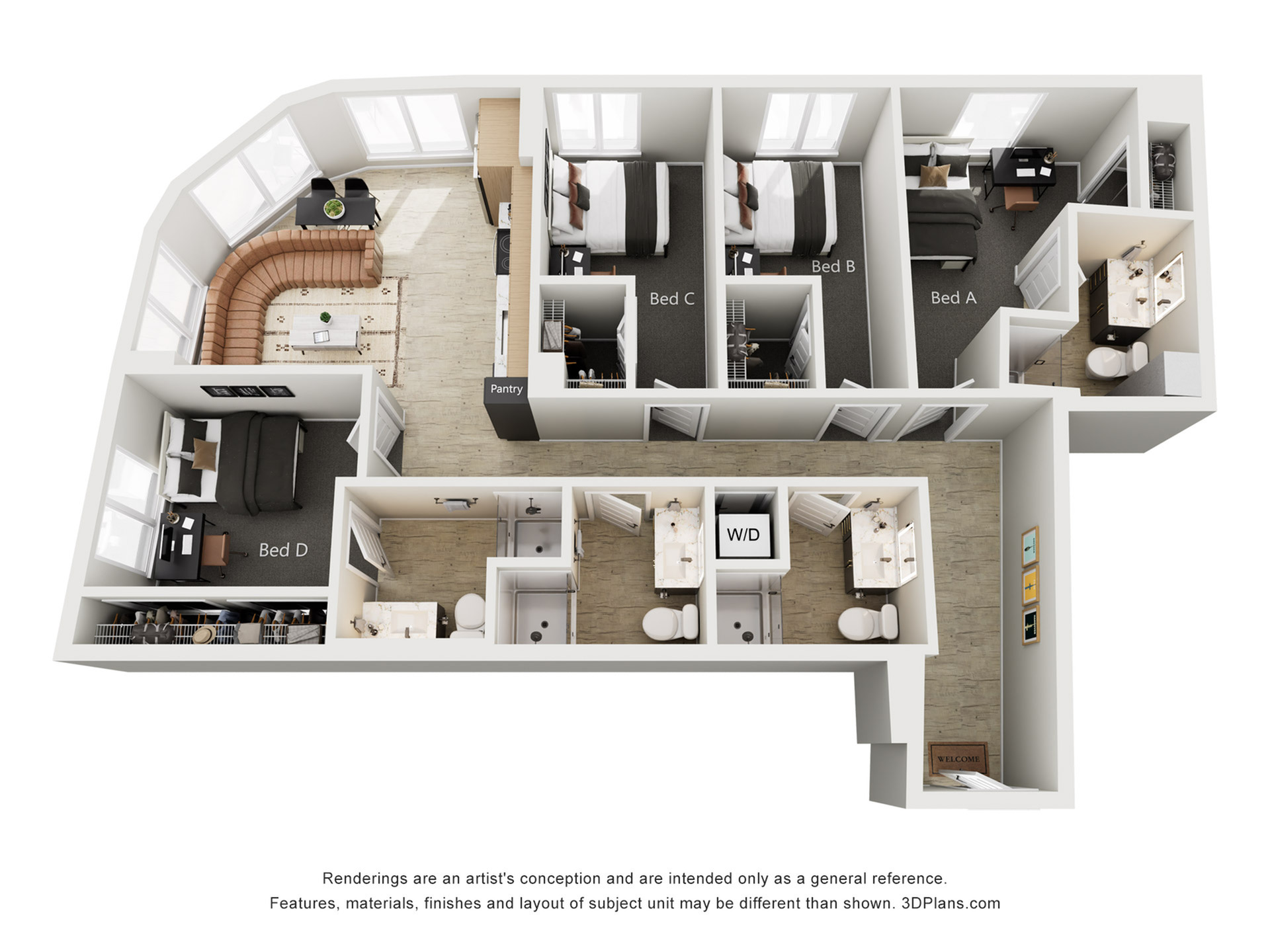 4BR/4BA - D2 – ID:1124157 Floorplan Image