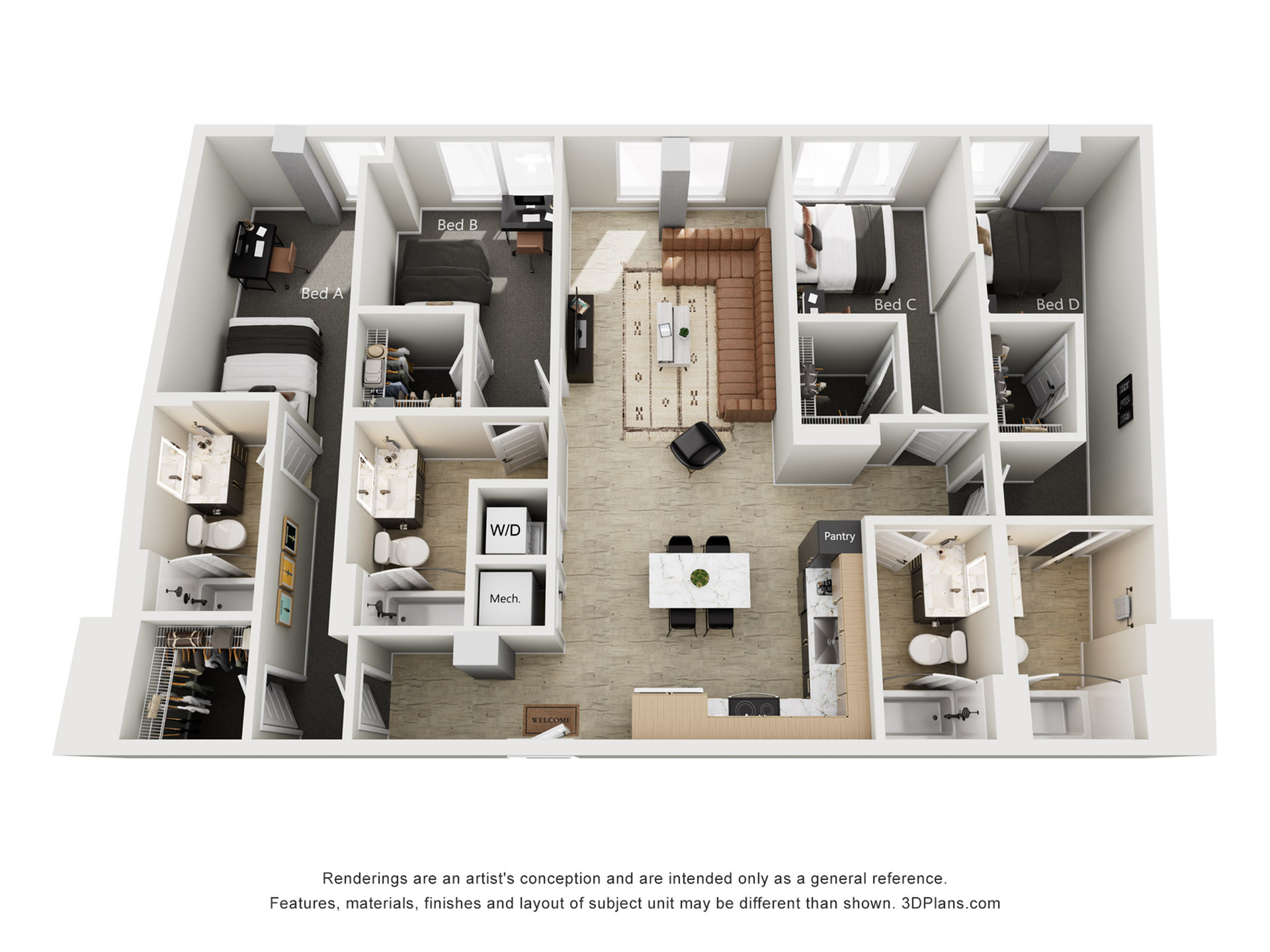 4BR/4BA - D3 – ID:1124833 Floorplan Image