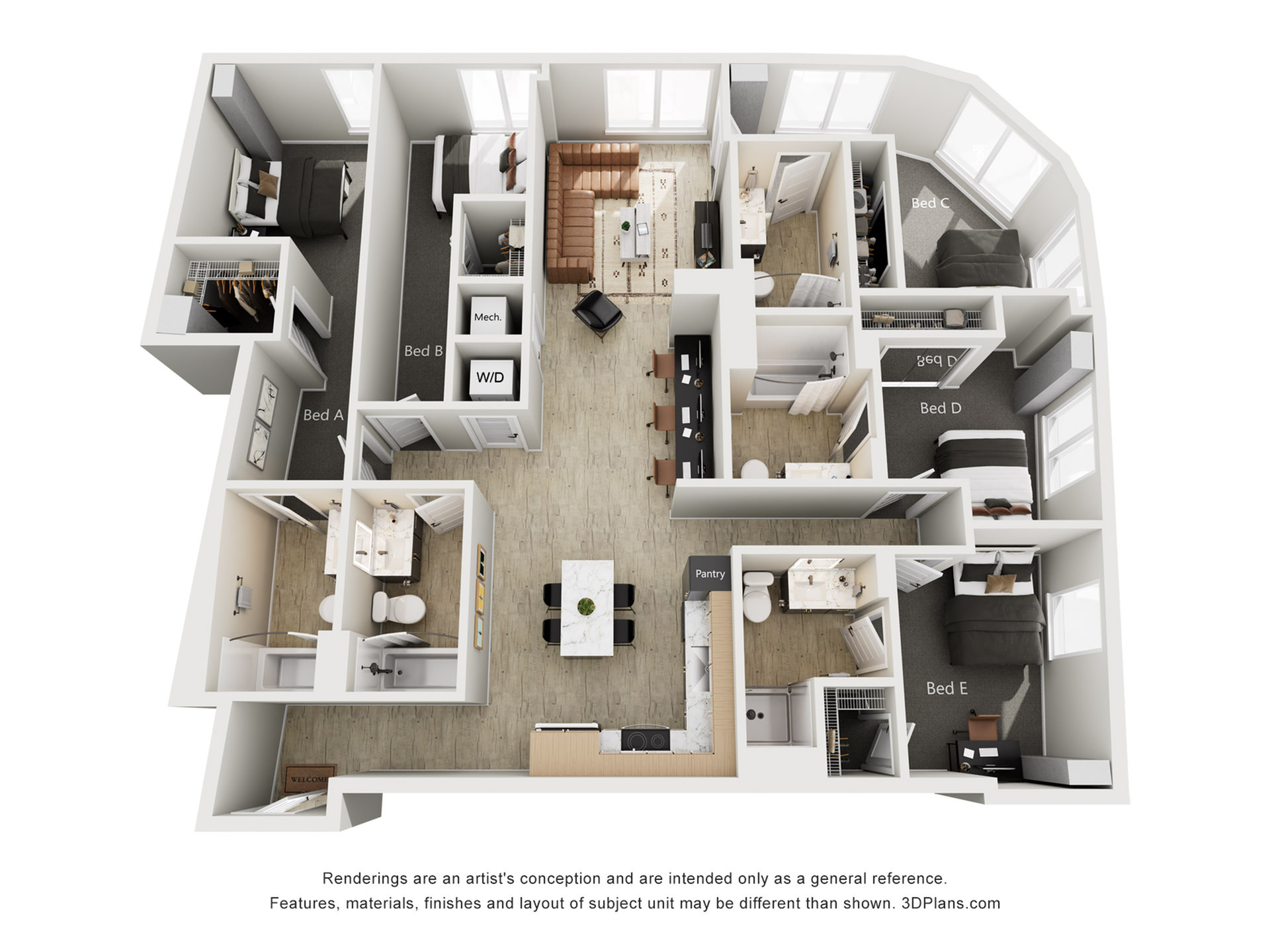 5BR/5BA - E1 – ID:1124160 Floorplan Image