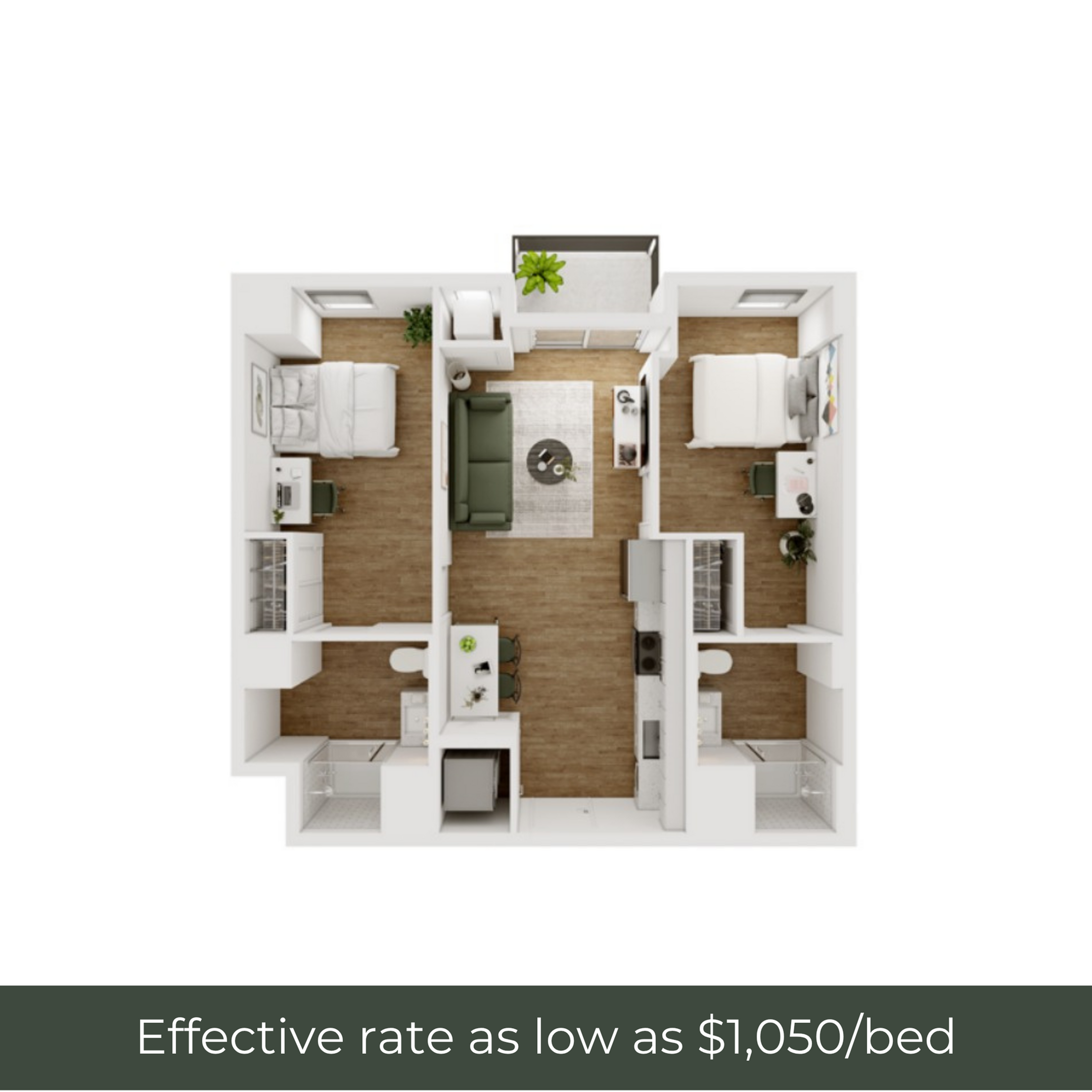 2BR/2BA - D - 3.6