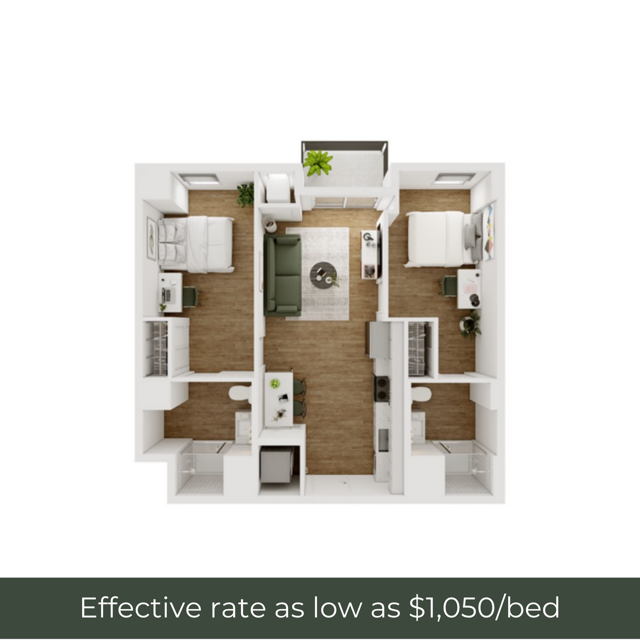 2BR/2BA - D - 3.7