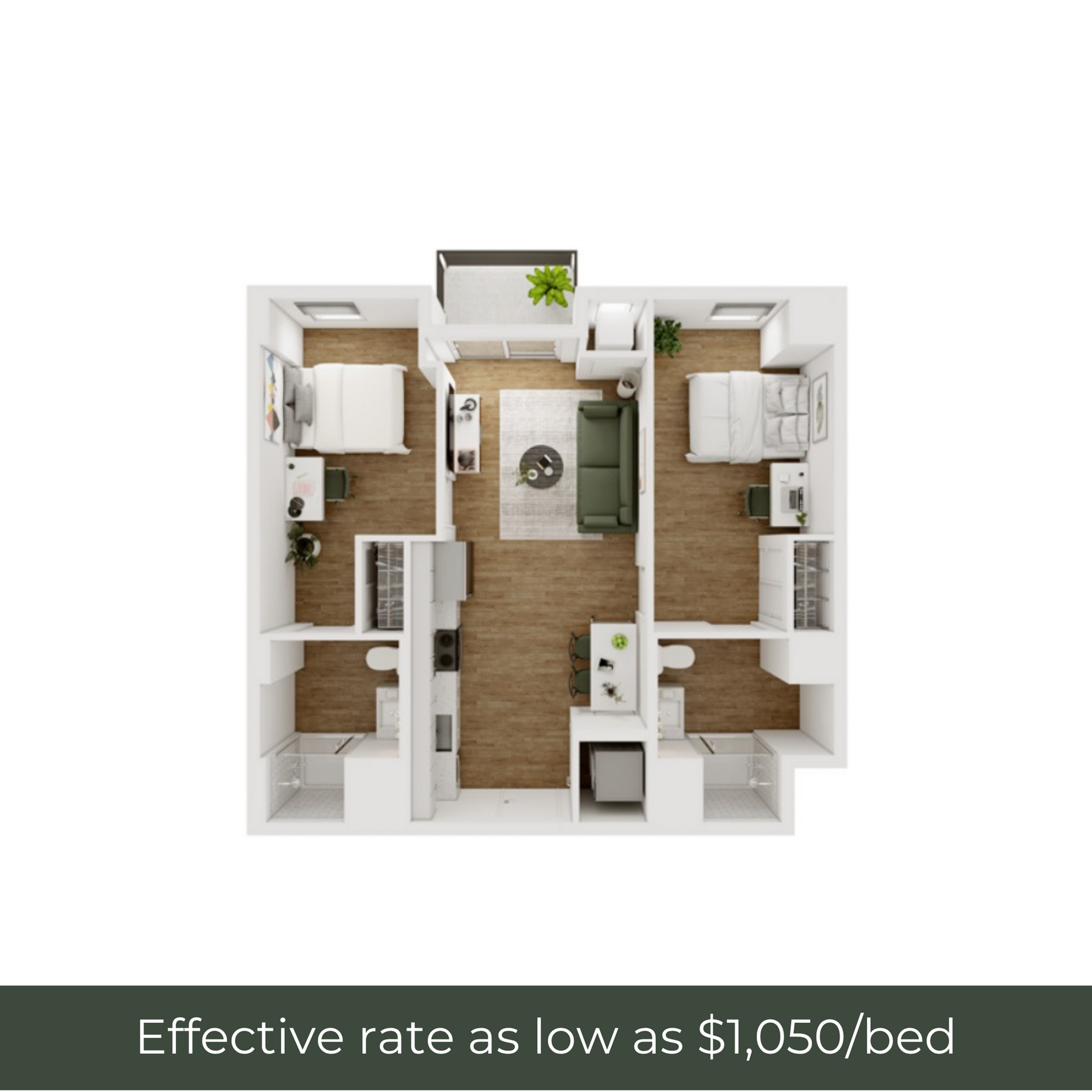 2BR/2BA - D - 3.8