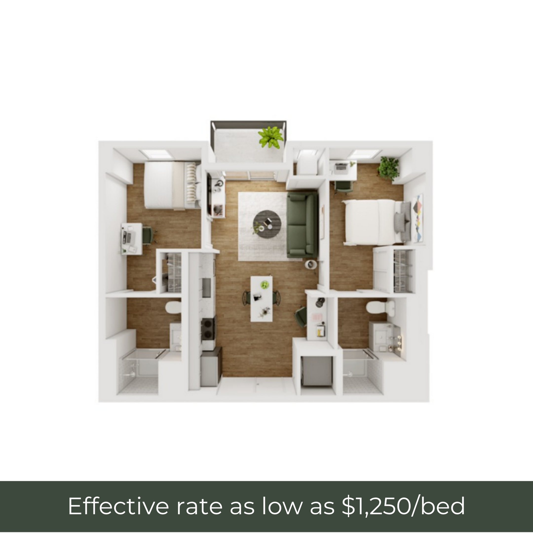2BR/2BA - D - 5.1 Furnished