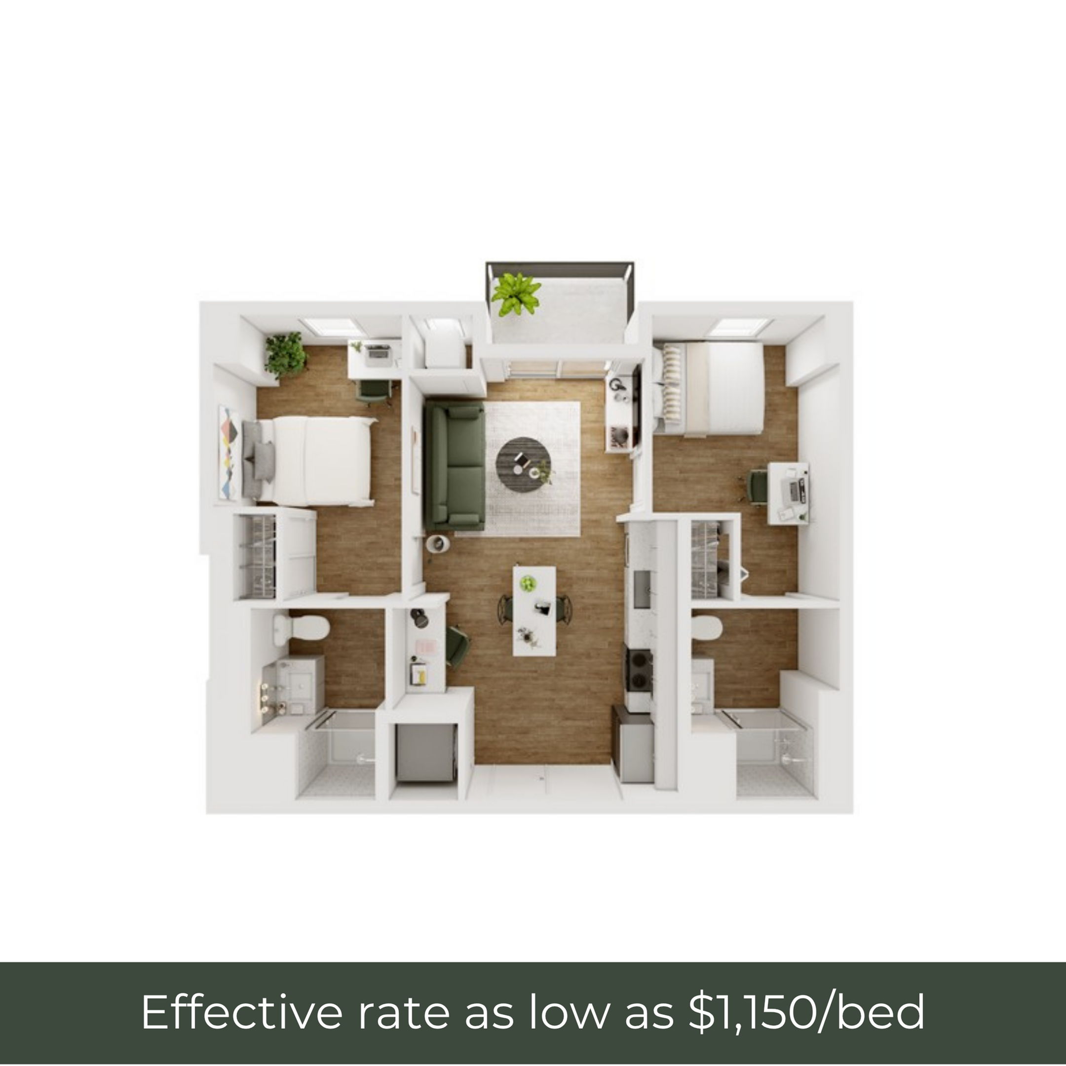 2BR/2BA - D - 5.4 Furnished