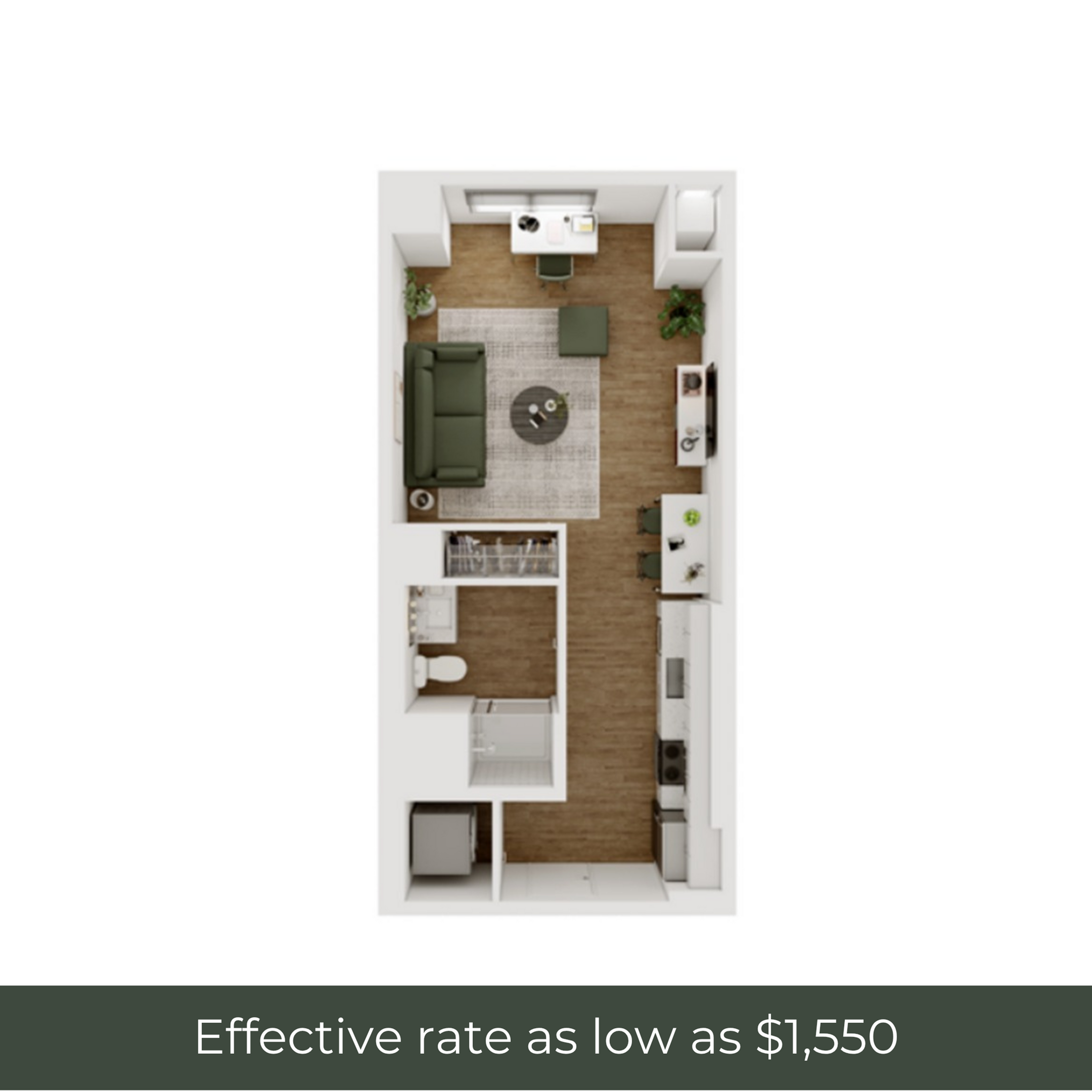 Studio - A - 1.1 Furnished