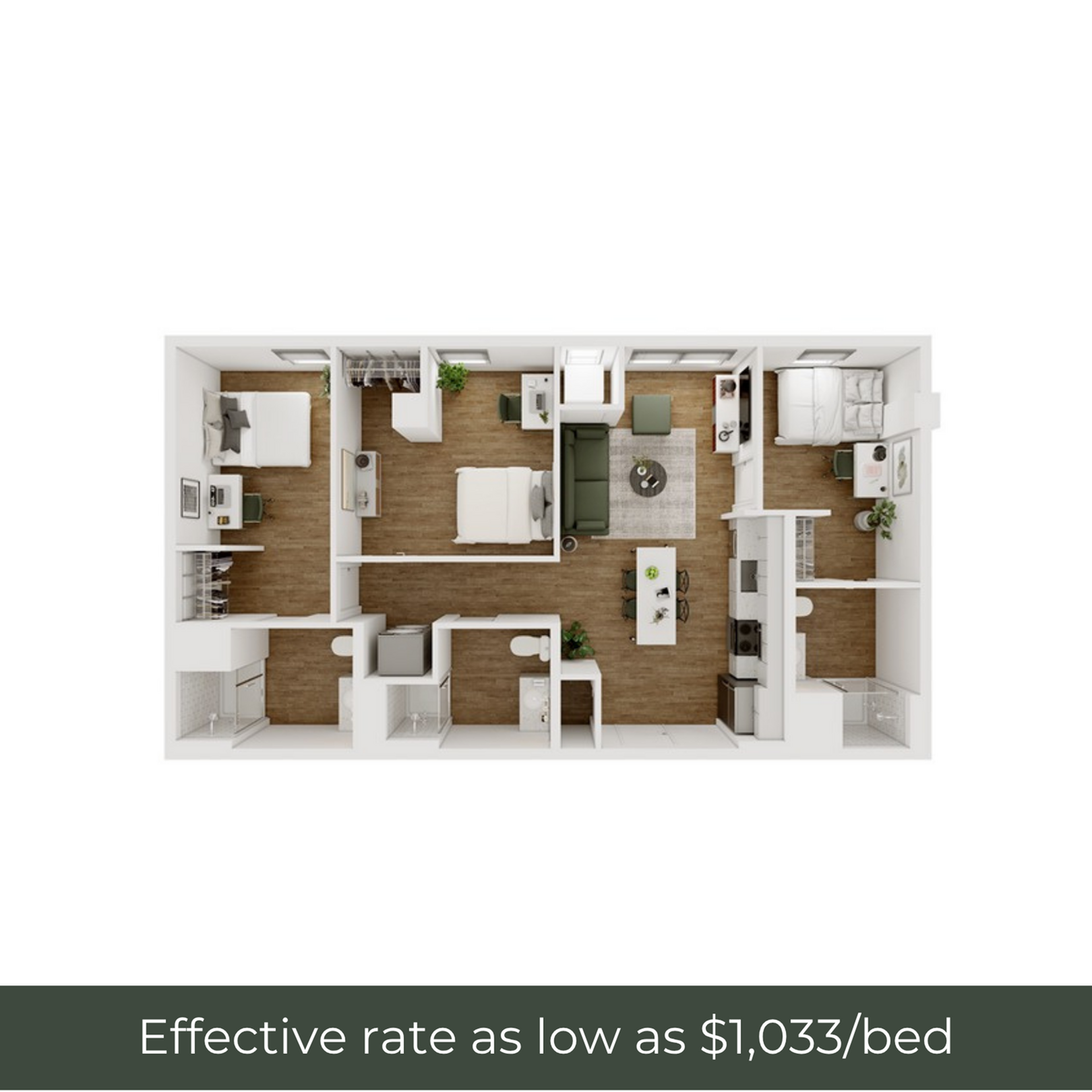 3BR/3BA - E - 4 Furnished