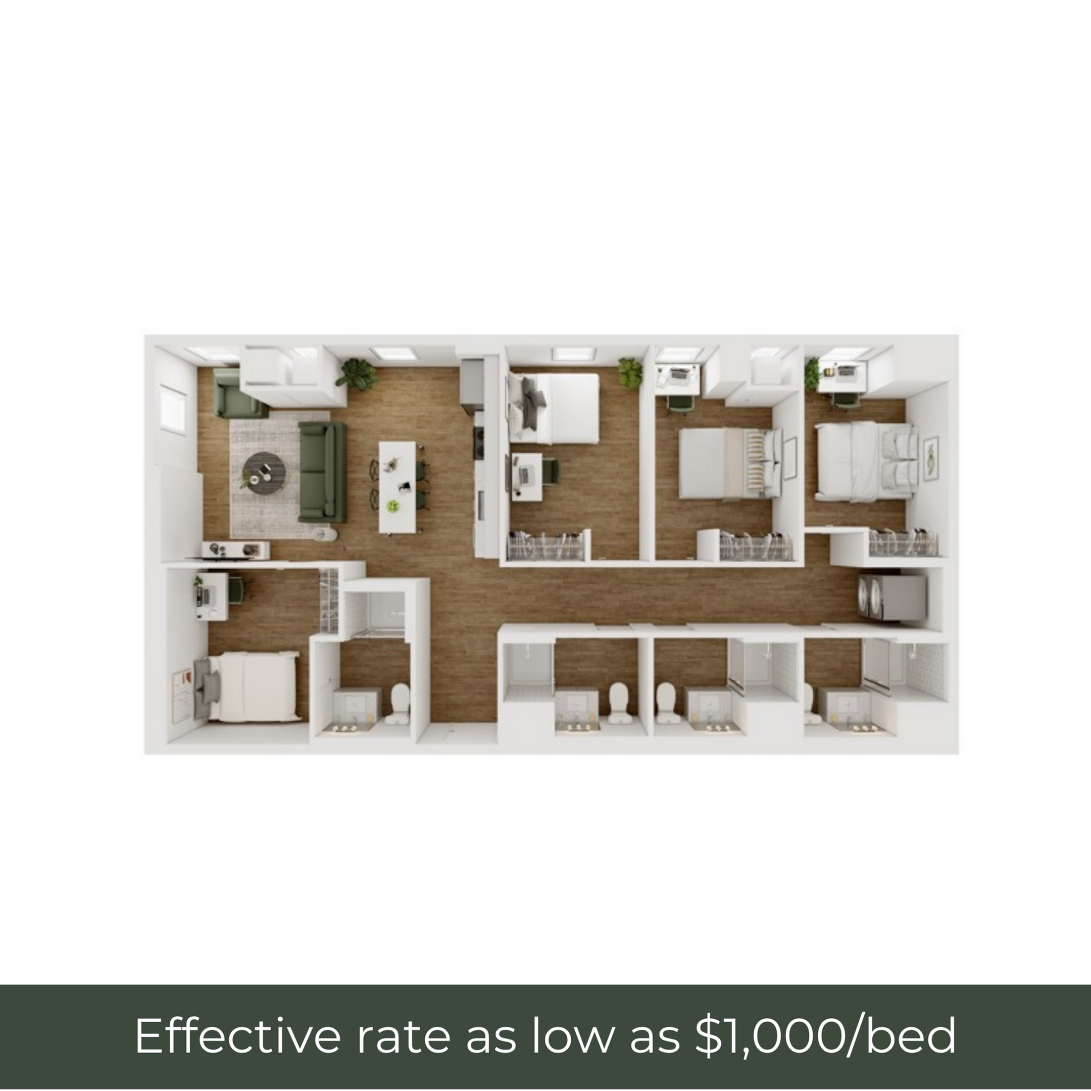 4BR/4BA - F - 6 Furnished