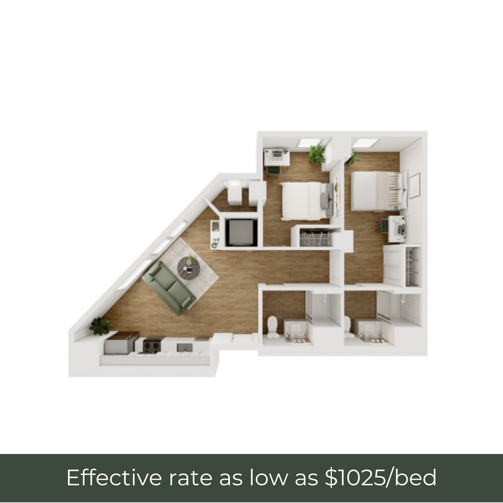 2BR/2BA - D - 8 Furnished