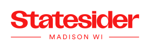 Bold and modern Statesider logo in vibrant red, highlighting Madison, WI.