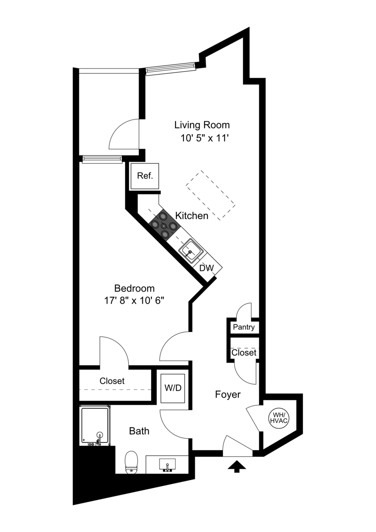 1 Bedroom Type B 1 Bed Apartment River House Apartments
