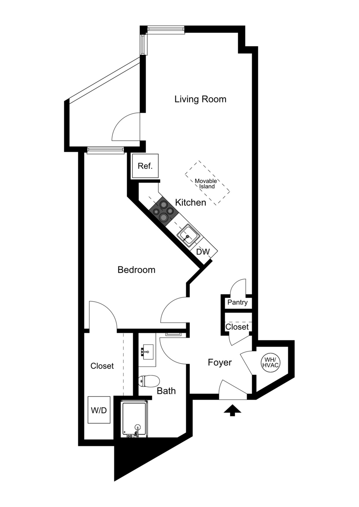 1 Bedroom Type C 1 Bed Apartment River House Apartments
