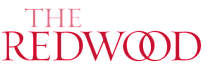 Stylish logo design for The Redwood with overlapping circles and bold typography.