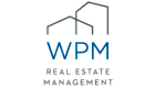 Modern logo of WPM Real Estate Management featuring sleek, overlapping building outlines.