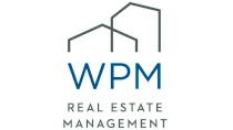 WPM Real Estate Management logo featuring modern geometric building outlines, symbolizing innovative property solutions.