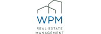 WPM Real Estate Management logo featuring minimalist design of two outlined buildings above the company name.