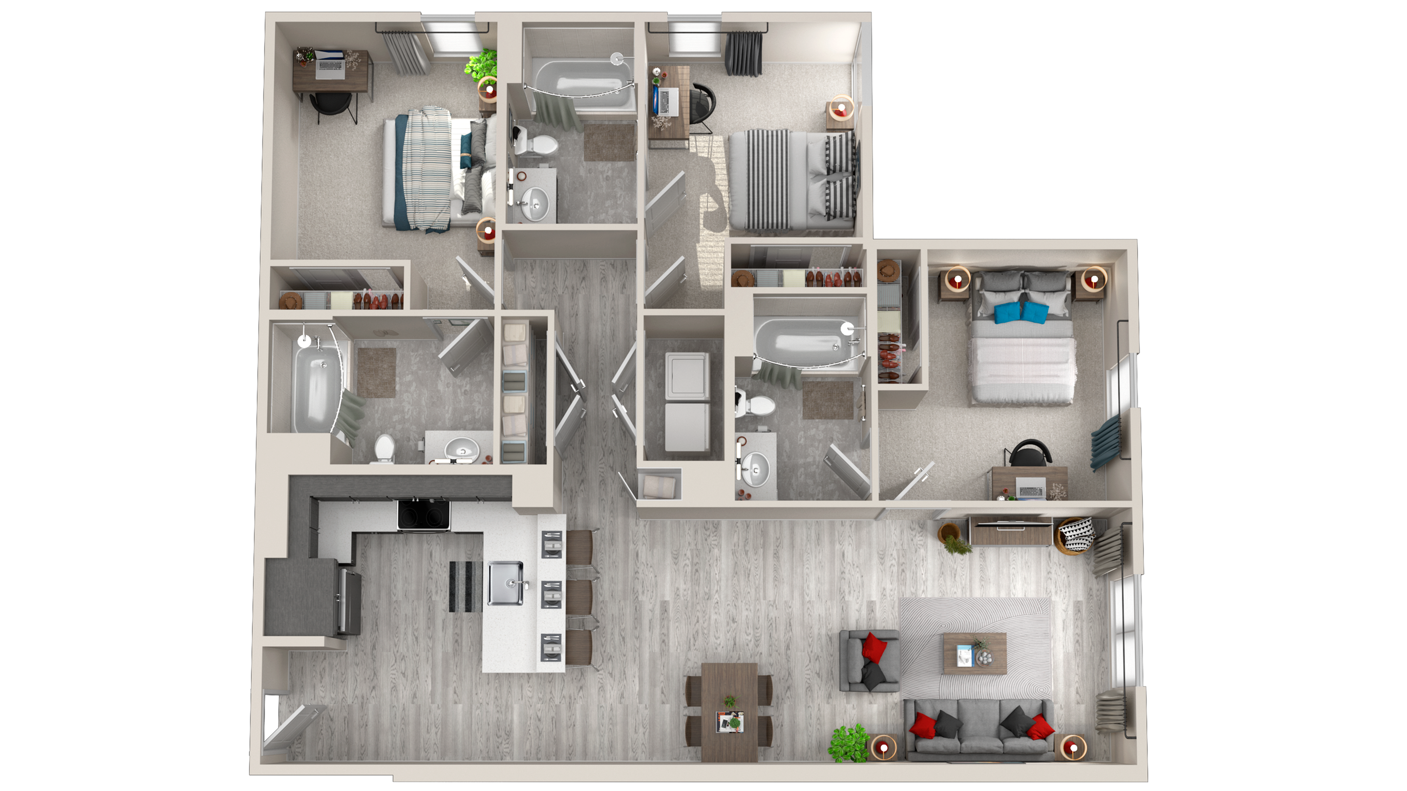 3 Bedroom, 3 Bathroom B Floorplan