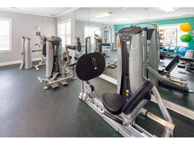 24-Hour Fitness Center with state-of-the-art machines, free weights, and more.