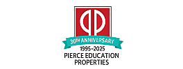 Celebratory logo for Pierce Education Properties' 30th Anniversary, highlighting excellence in property management and development.