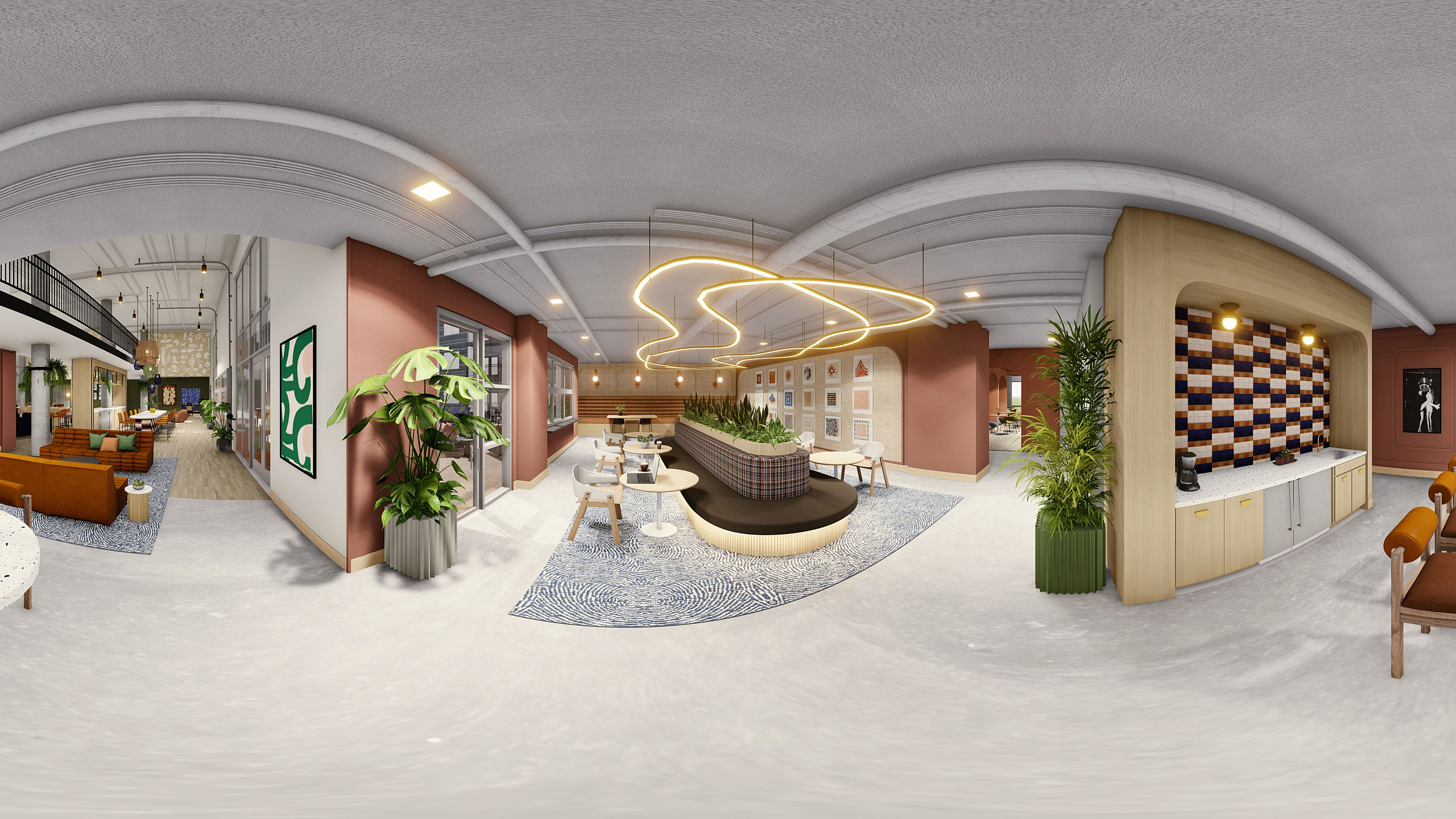 tenn student living common area renovation rendering
